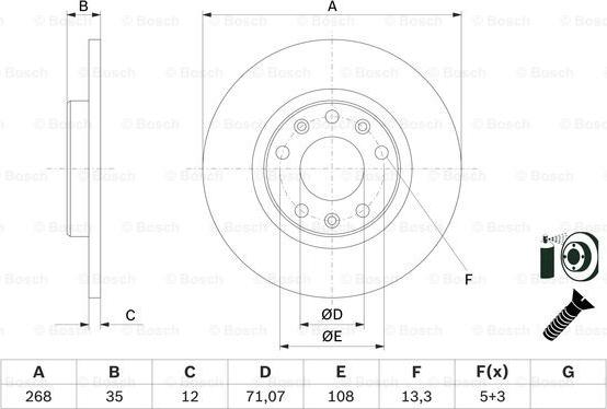 BOSCH 0 986 479 E94 - Brake Disc autospares.lv