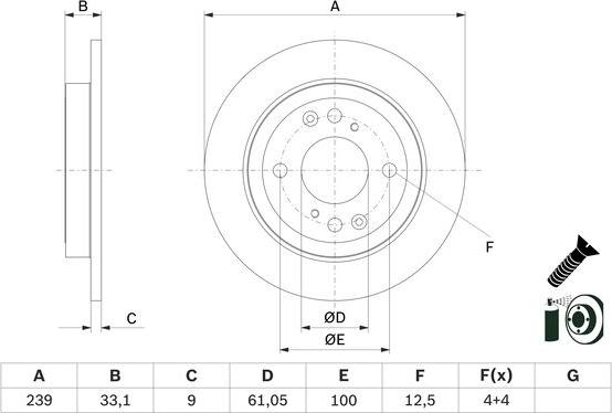 BOSCH 0 986 479 E95 - Brake Disc autospares.lv