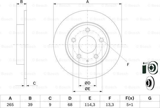 BOSCH 0 986 479 E54 - Brake Disc autospares.lv