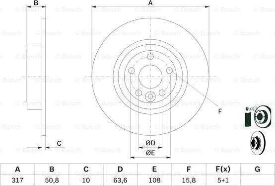 BOSCH 0 986 479 E58 - Brake Disc autospares.lv