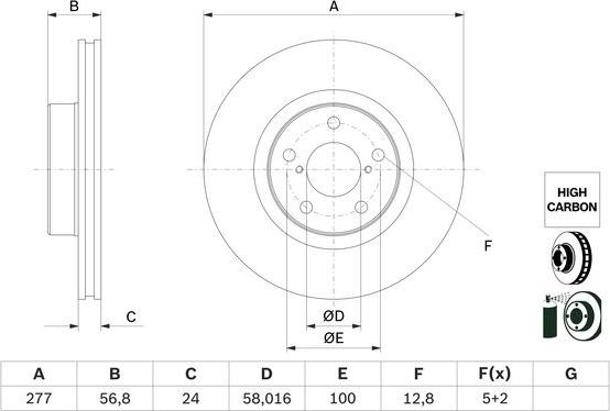 BOSCH 0 986 479 E69 - Brake Disc autospares.lv