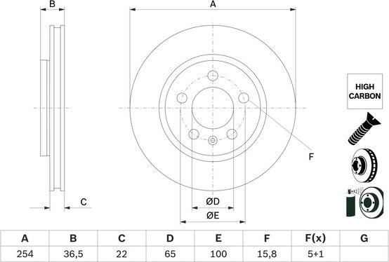 BOSCH 0 986 479 E01 - Brake Disc autospares.lv