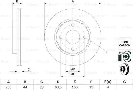 BOSCH 0 986 479 E80 - Brake Disc autospares.lv