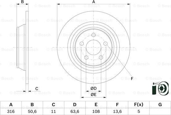 BOSCH 0 986 479 E82 - Brake Disc autospares.lv