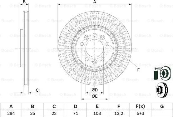 BOSCH 0 986 479 E32 - Brake Disc autospares.lv