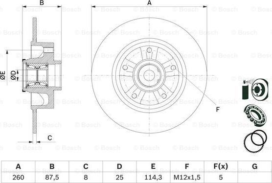 BOSCH 0 986 479 E79 - Brake Disc autospares.lv