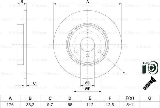 BOSCH 0 986 479 E74 - Brake Disc autospares.lv