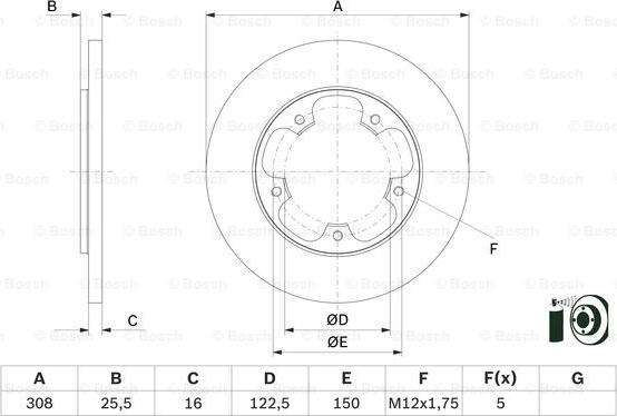 BOSCH 0 986 479 F44 - Brake Disc autospares.lv