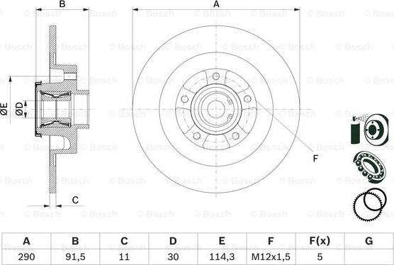 BOSCH 0 986 479 F42 - Brake Disc autospares.lv