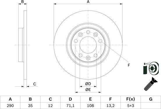 BOSCH 0 986 479 F52 - Brake Disc autospares.lv