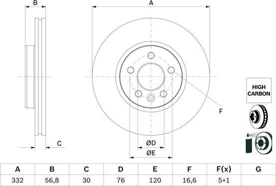 BOSCH 0 986 479 F04 - Brake Disc autospares.lv