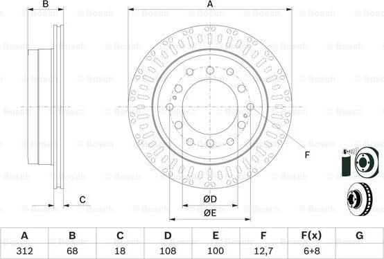 BOSCH 0 986 479 F07 - Brake Disc autospares.lv