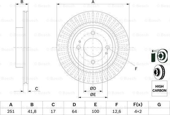 BOSCH 0 986 479 F14 - Brake Disc autospares.lv