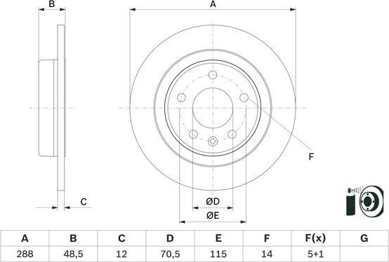 BOSCH 0 986 479 F83 - Brake Disc autospares.lv