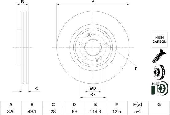 BOSCH 0 986 479 F35 - Brake Disc autospares.lv