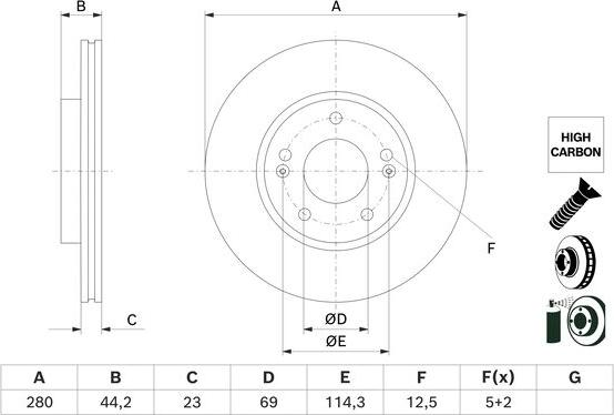 BOSCH 0 986 479 F36 - Brake Disc autospares.lv