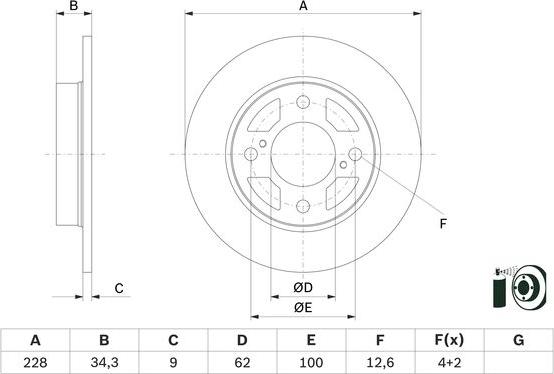 BOSCH 0 986 479 F38 - Brake Disc autospares.lv