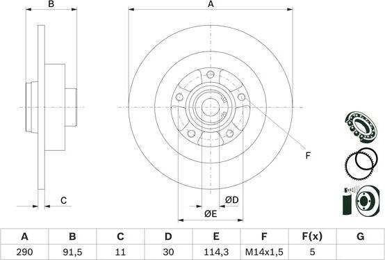 BOSCH 0 986 479 F24 - Brake Disc autospares.lv