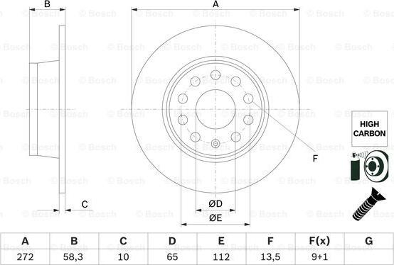 BOSCH 0 986 479 F23 - Brake Disc autospares.lv