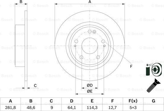 BOSCH 0 986 479 F76 - Brake Disc autospares.lv