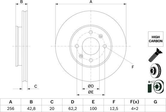 BOSCH 0 986 479 G86 - Brake Disc autospares.lv