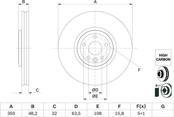 BOSCH 0 986 479 G33 - Brake Disc autospares.lv