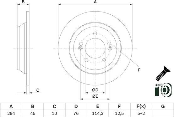 BOSCH 0 986 479 G28 - Brake Disc autospares.lv