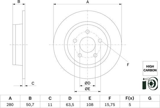 BOSCH 0 986 479 G71 - Brake Disc autospares.lv