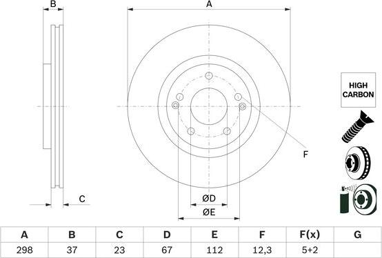 BOSCH 0 986 479 H05 - Brake Disc autospares.lv