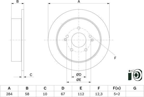 BOSCH 0 986 479 H16 - Brake Disc autospares.lv