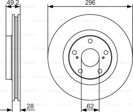 BOSCH 0 986 479 R33 - Brake Disc autospares.lv