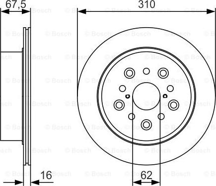 BOSCH 0 986 479 R25 - Brake Disc autospares.lv