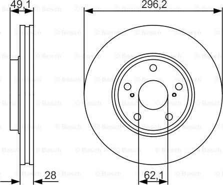 BOSCH 0 986 479 R28 - Brake Disc autospares.lv