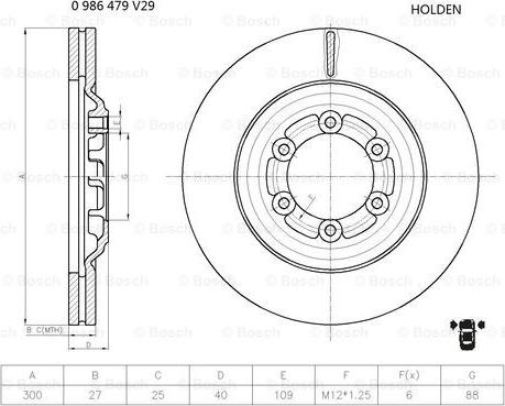 BOSCH 0 986 479 V29 - Brake Disc autospares.lv