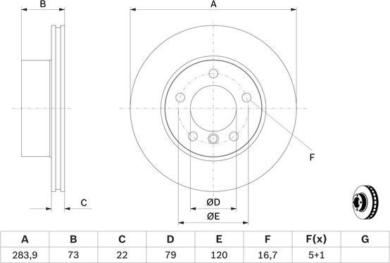 BOSCH 0 986 479 W60 - Brake Disc autospares.lv