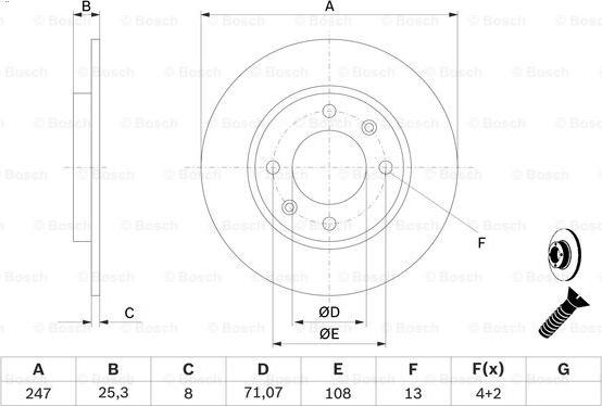 BOSCH 0 986 478 464 - Brake Disc autospares.lv