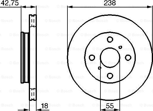 BOSCH 0 986 478 438 - Brake Disc autospares.lv