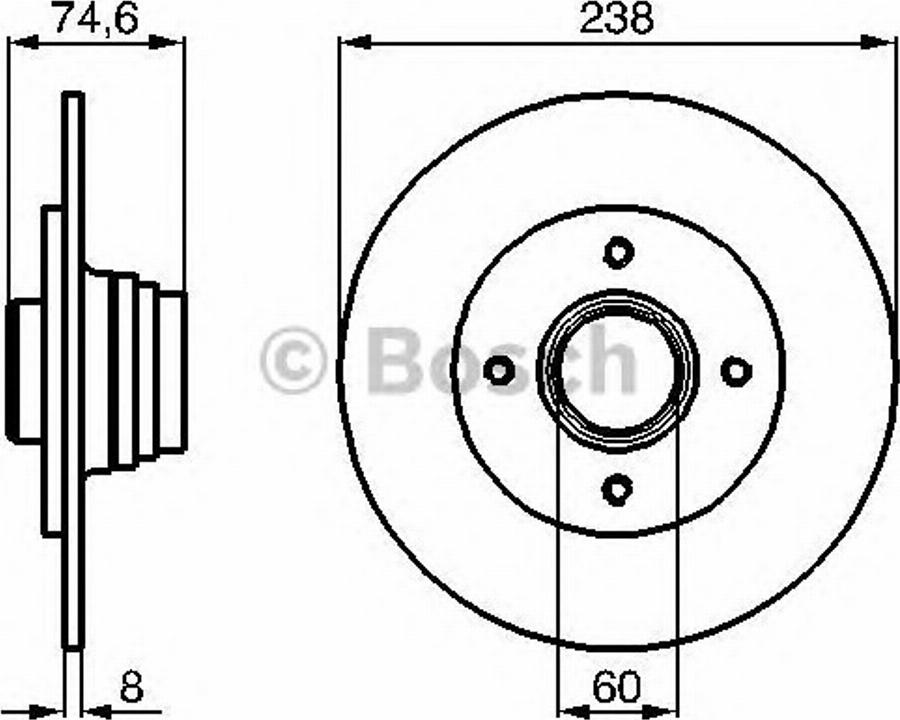 BOSCH 0 986 478 432 - Brake Disc autospares.lv