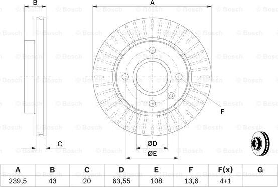 BOSCH 0 986 478 502 - Brake Disc autospares.lv