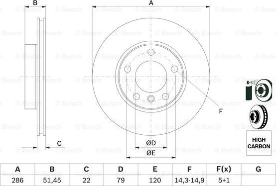 BOSCH 0 986 478 513 - Brake Disc autospares.lv