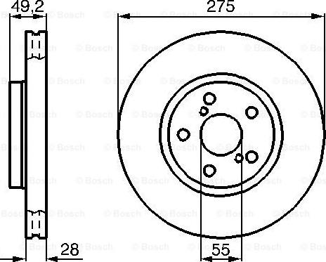 BOSCH 0 986 478 583 - Brake Disc autospares.lv