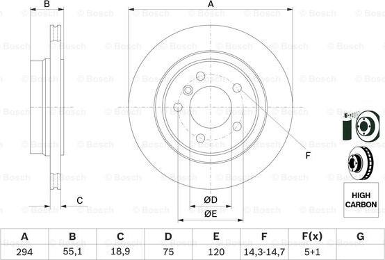 BOSCH 0 986 478 570 - Brake Disc autospares.lv