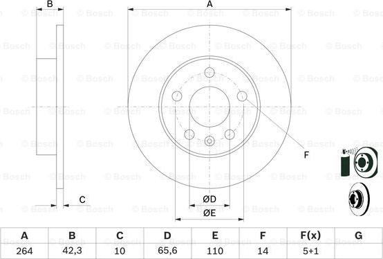 BOSCH 0 986 478 884 - Brake Disc autospares.lv