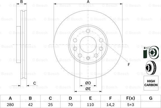 BOSCH 0 986 478 883 - Brake Disc autospares.lv