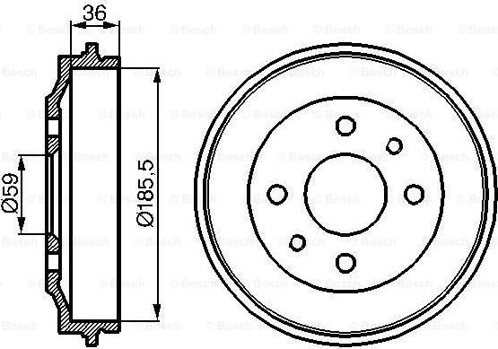 BOSCH 0 986 477 055 - Brake Drum autospares.lv