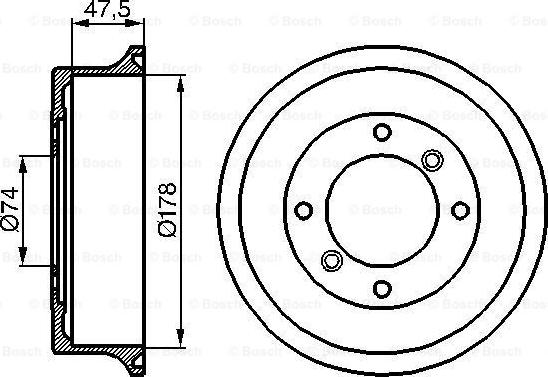 BOSCH 0 986 477 062 - Brake Drum autospares.lv