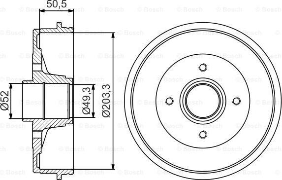 BOSCH 0 986 477 197 - Brake Drum autospares.lv