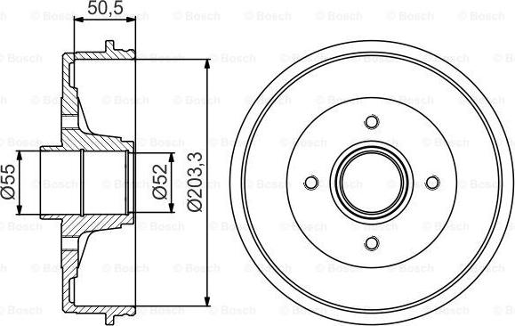 BOSCH 0 986 477 173 - Brake Drum autospares.lv