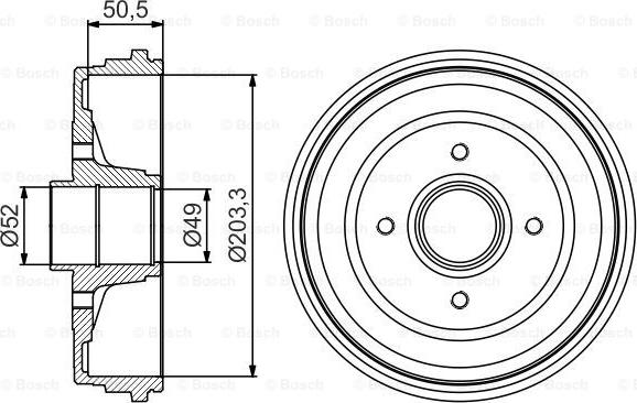 BOSCH 0 986 477 205 - Brake Drum autospares.lv