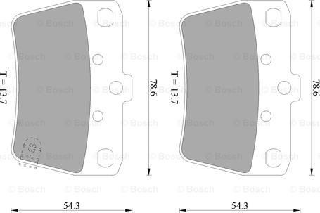 BOSCH 0 986 505 076 - Brake Pad Set, disc brake autospares.lv